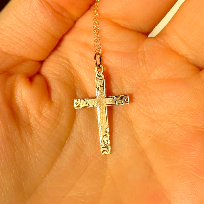 Hand-engraved Cross Charm