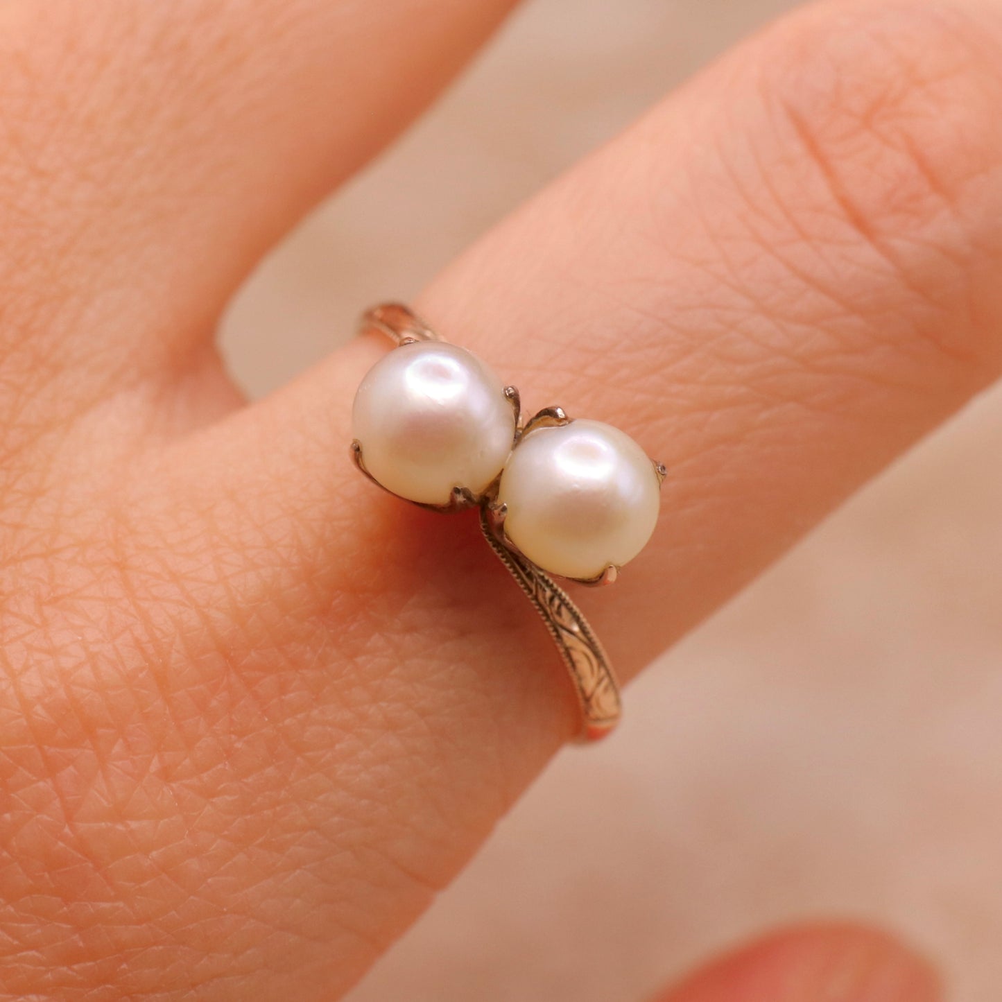 Pearl Toi-et-moi Ring