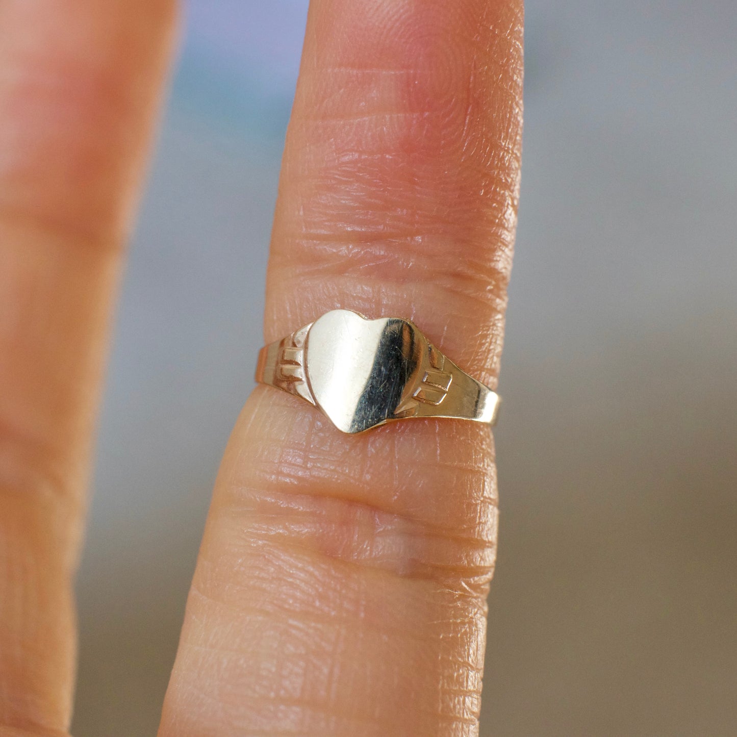 Geometric Heart Baby Ring