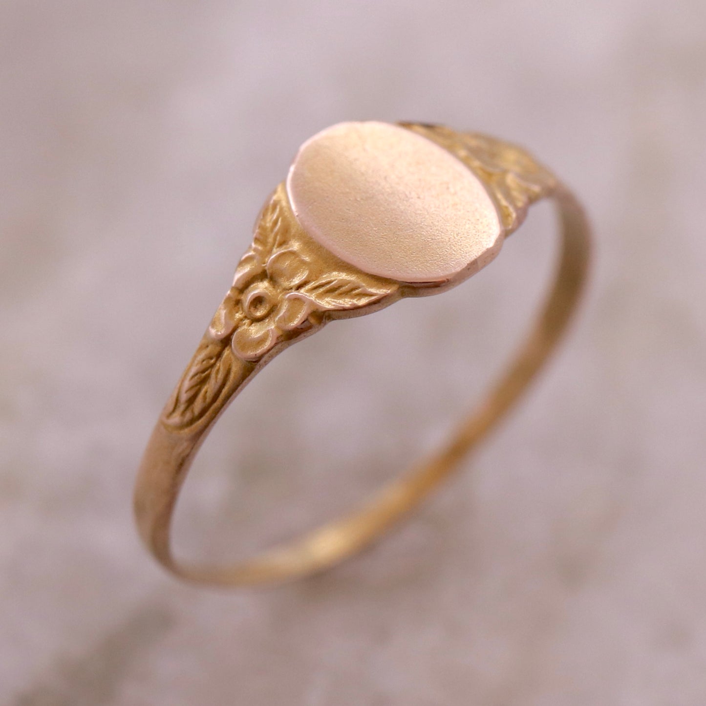 Leafy Flower Embossed Baby Ring