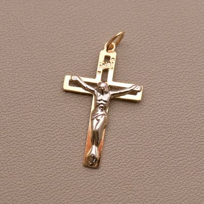 Two-tone Crucifix Charm