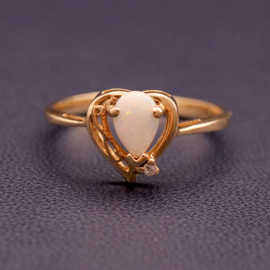 Amiable Opal Heart Ring