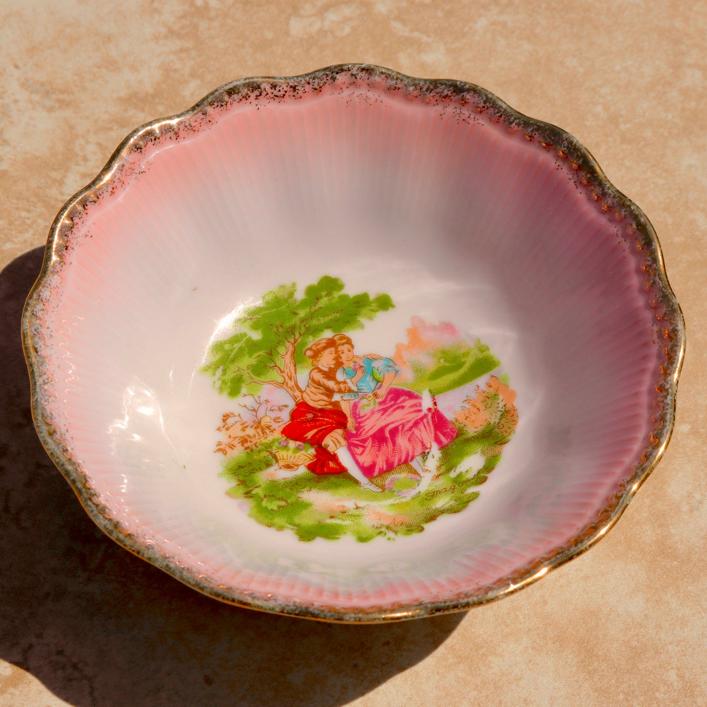 Pink Painted Trinket Dish