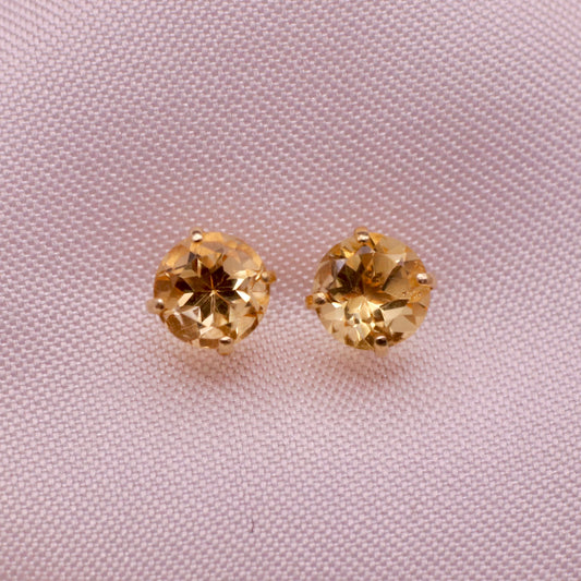 Juicy Yellow Citrine Studs