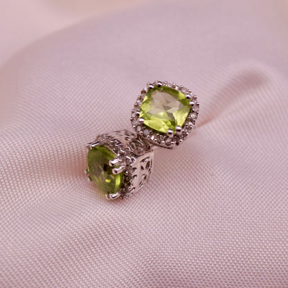 Peridot Diamond Square Studs (double check)