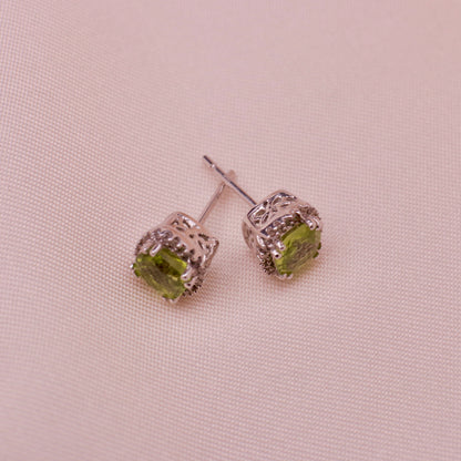 Peridot Diamond Square Studs (double check)