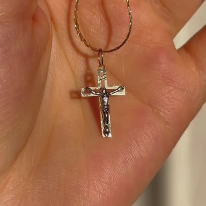 Two-tone Crucifix Charm