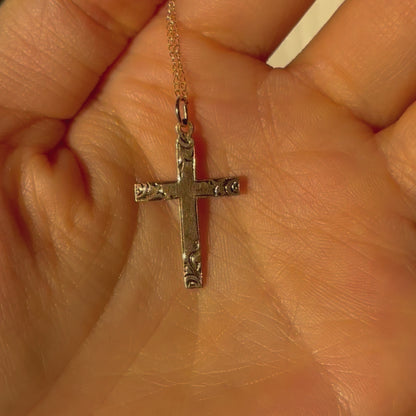 Hand-engraved Cross Charm